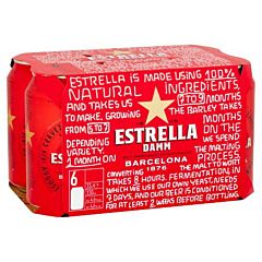 Estrella Damm Premium Lager Beer 6 x 330ml